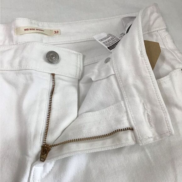 Levi’s White Classic Mid Rise Skinny Jeans New Size 32 - Picture 8 of 9